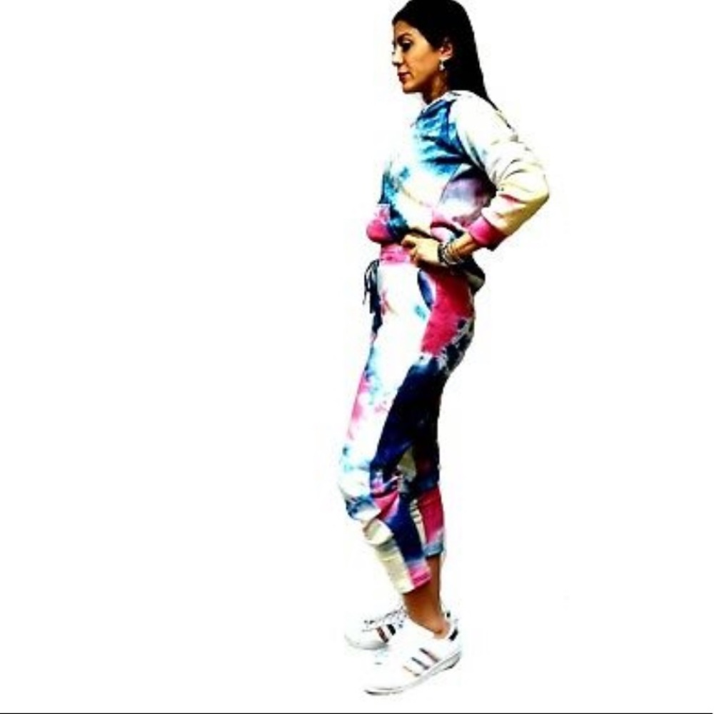 PCS Hooded Sweatshirt Tie-dye Pants Set DYS025-9